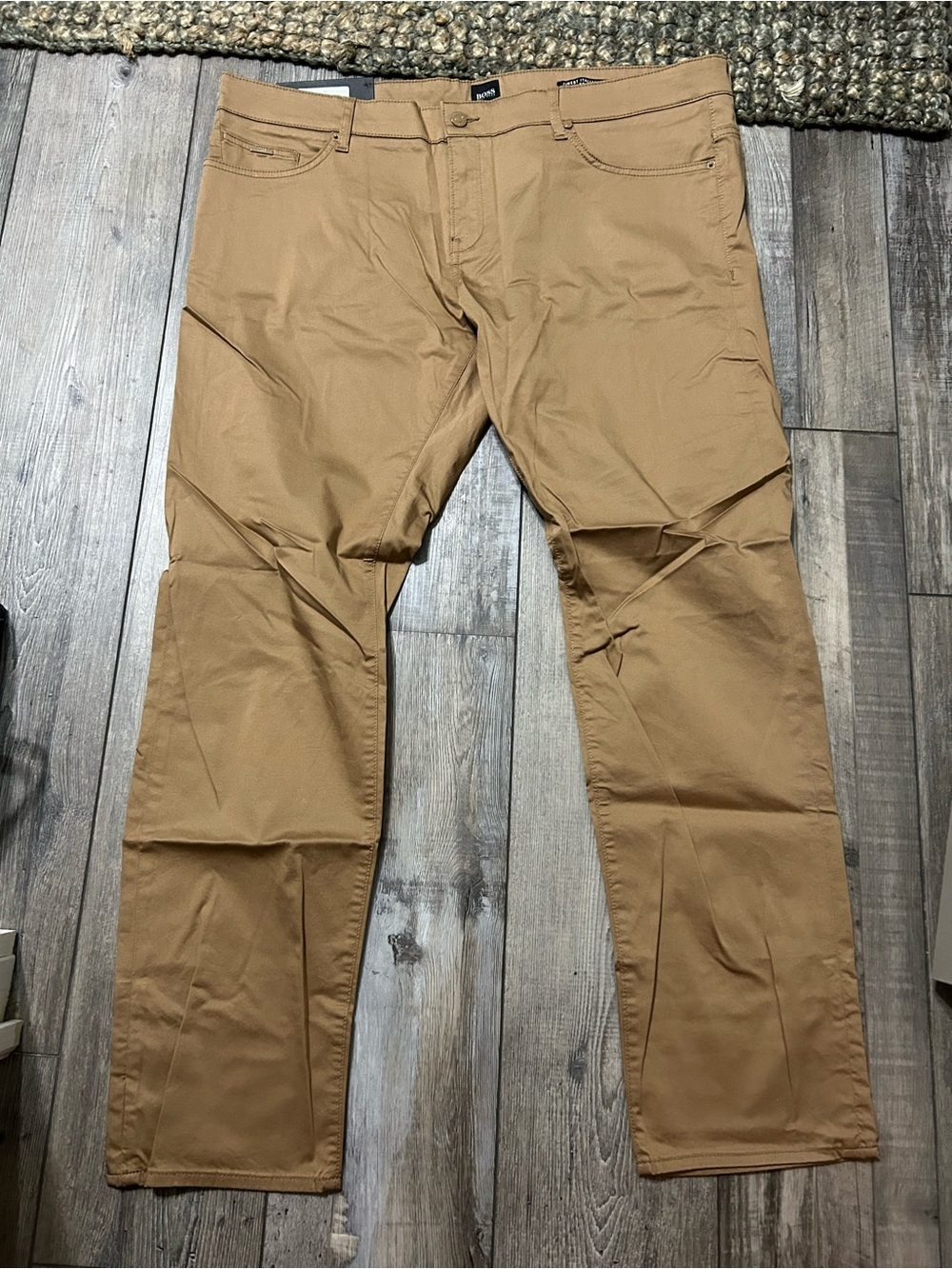 Boss Delaware Finest Italian Fabric stretch Chino Pants jeans Med Beige brown